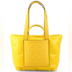 Tory Burch *brand new* Perry Bombe Yellow Puffy Large Nylon Tote Bag BNWB
